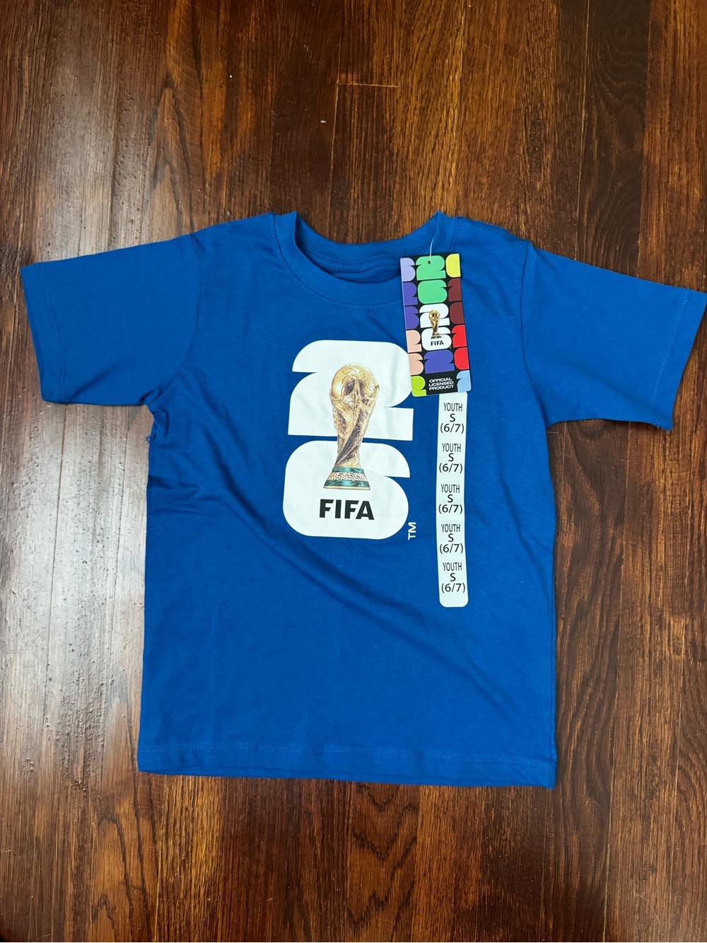 Boys Blue Graphic FIFA World Cup Tee size Small